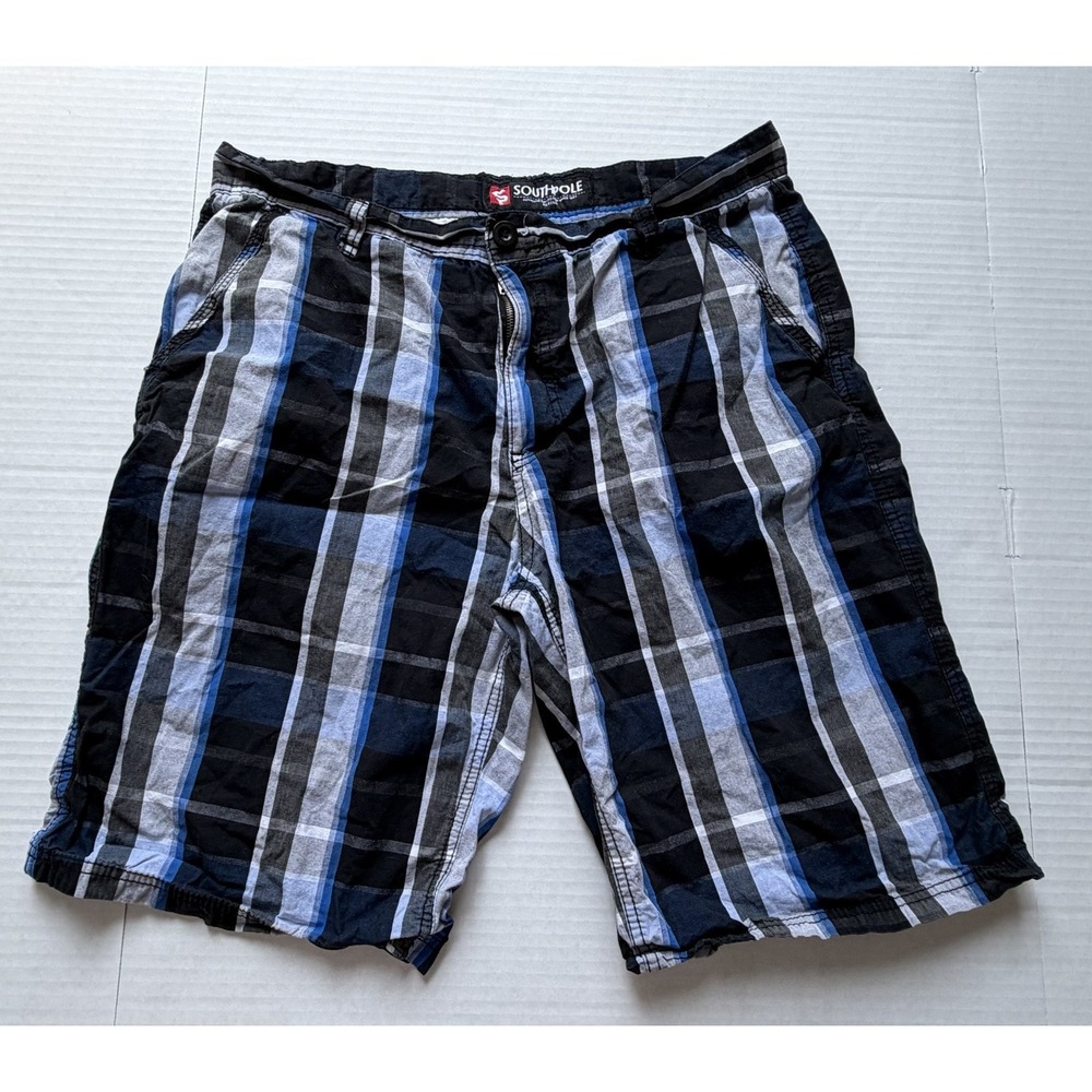Southpole Men's Y2K Plaid Shorts Baggy Long Size 34